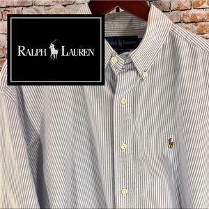 🐴 Ralph Lauren Polo Pinstripe Button Down Shirt